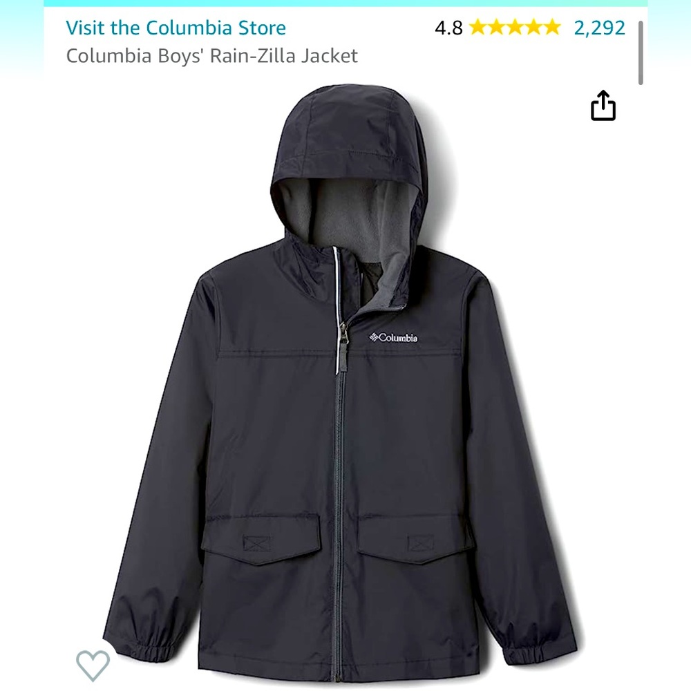 BRAND NEW from Amazon Rain-zilla Columbia Jacket Toddler 3T Light lining